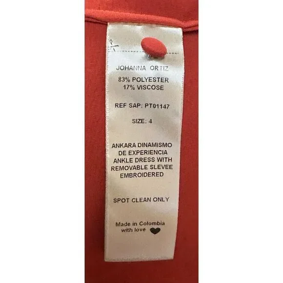 Johanna Ortiz Cut Out & Fringe-Hem Midi-Dress in Ankara Red NWT Size 4 - Picture 15 of 15